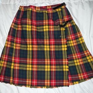 Vintage Scottish Tartan Wool Kilt Wrap Skirt – Made in Great Britain